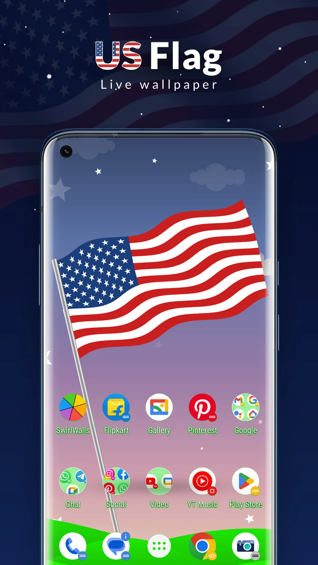 USA America Flag Live Wallpaper Screenshot 1 - 3D Flag Preview