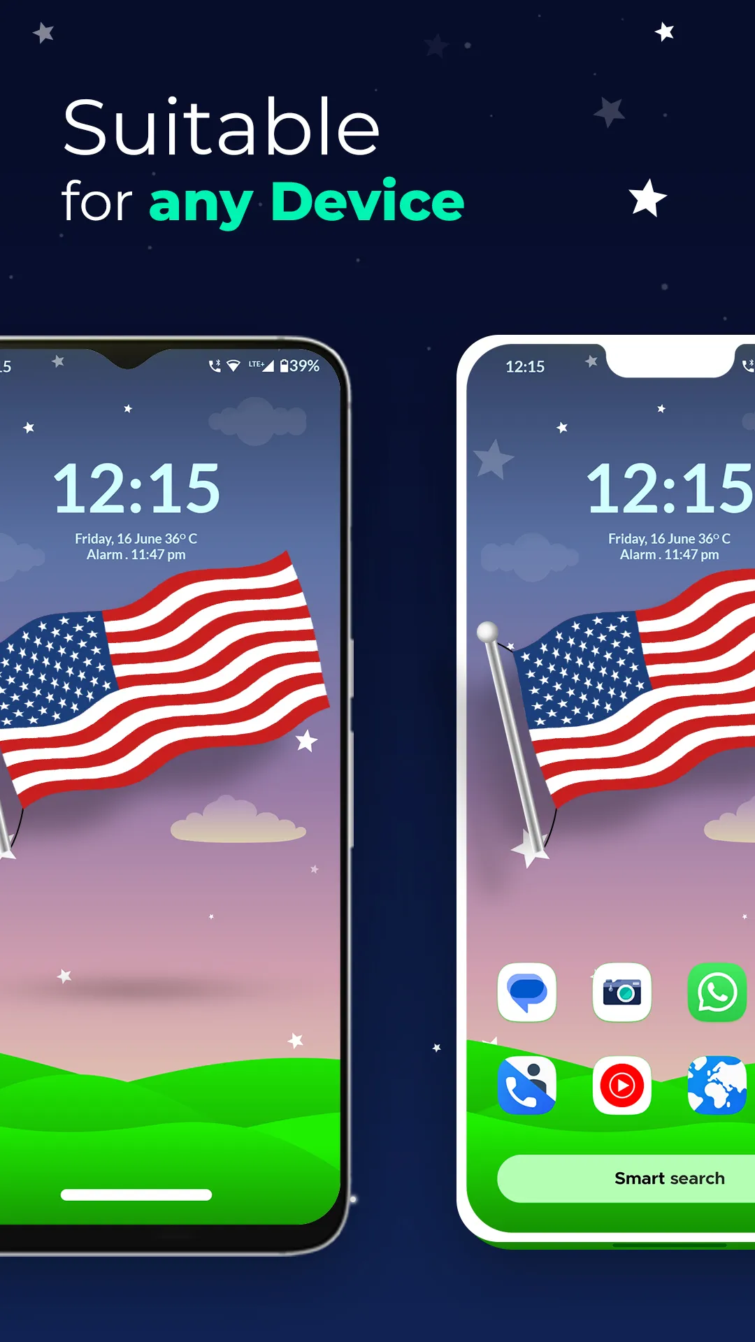 USA America Flag Live Wallpaper Screenshot 4 - Custom Settings